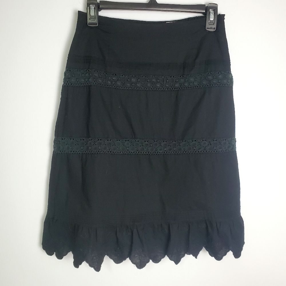 Vintage Whimsygoth Style Crochet Midi Skirt Size 4 Petite